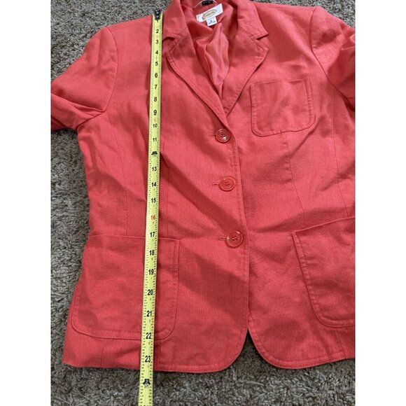 TALBOTS Irish Linen 100% Linen Red Orange Blazer Formal Casual Preppy Travel 8 - Picture 8 of 9